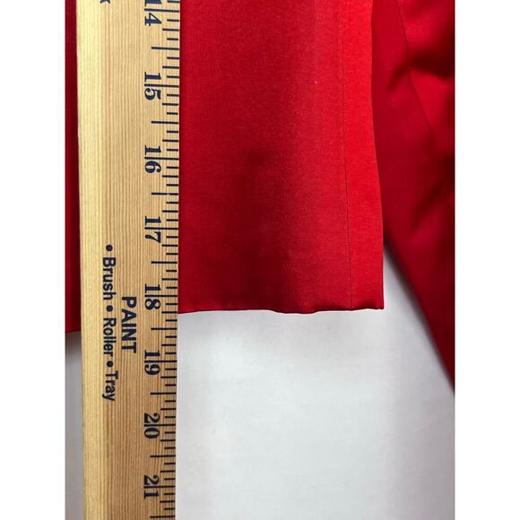 Blassport Women's Size 8 Red Satin Asian Inspired Button Front Cropped Jacket - Picture 5 of 9